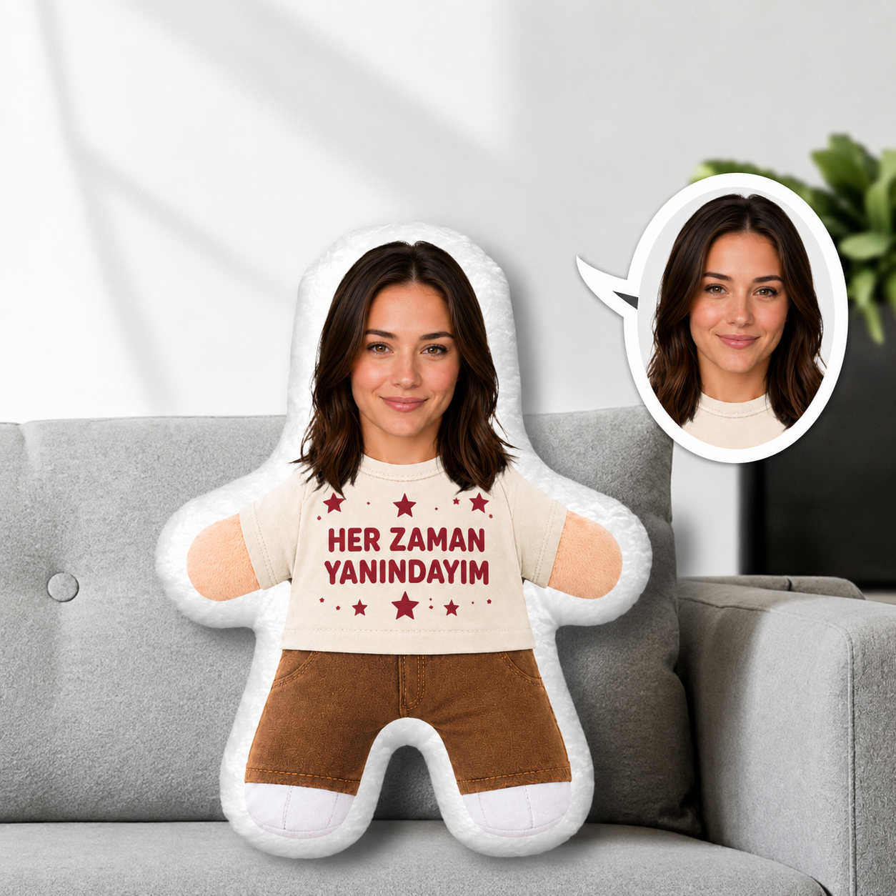 Kişiye Özel Her Zaman Yanındayım Yazan Yastık