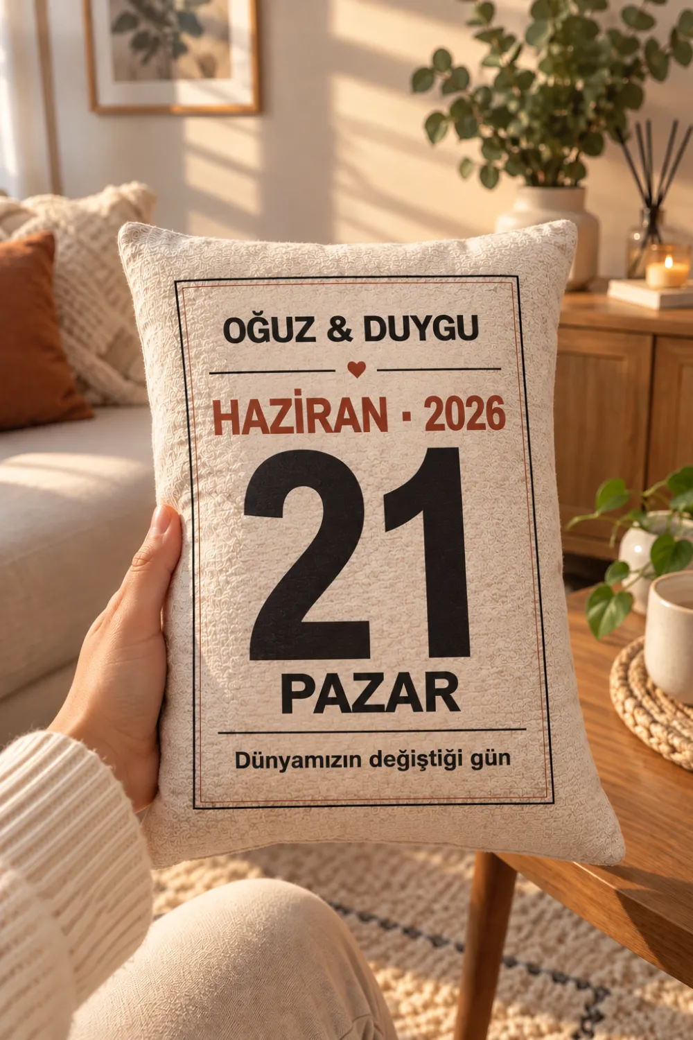 Hediyelik Takvim Yaprağı Tasarımlı Yastık