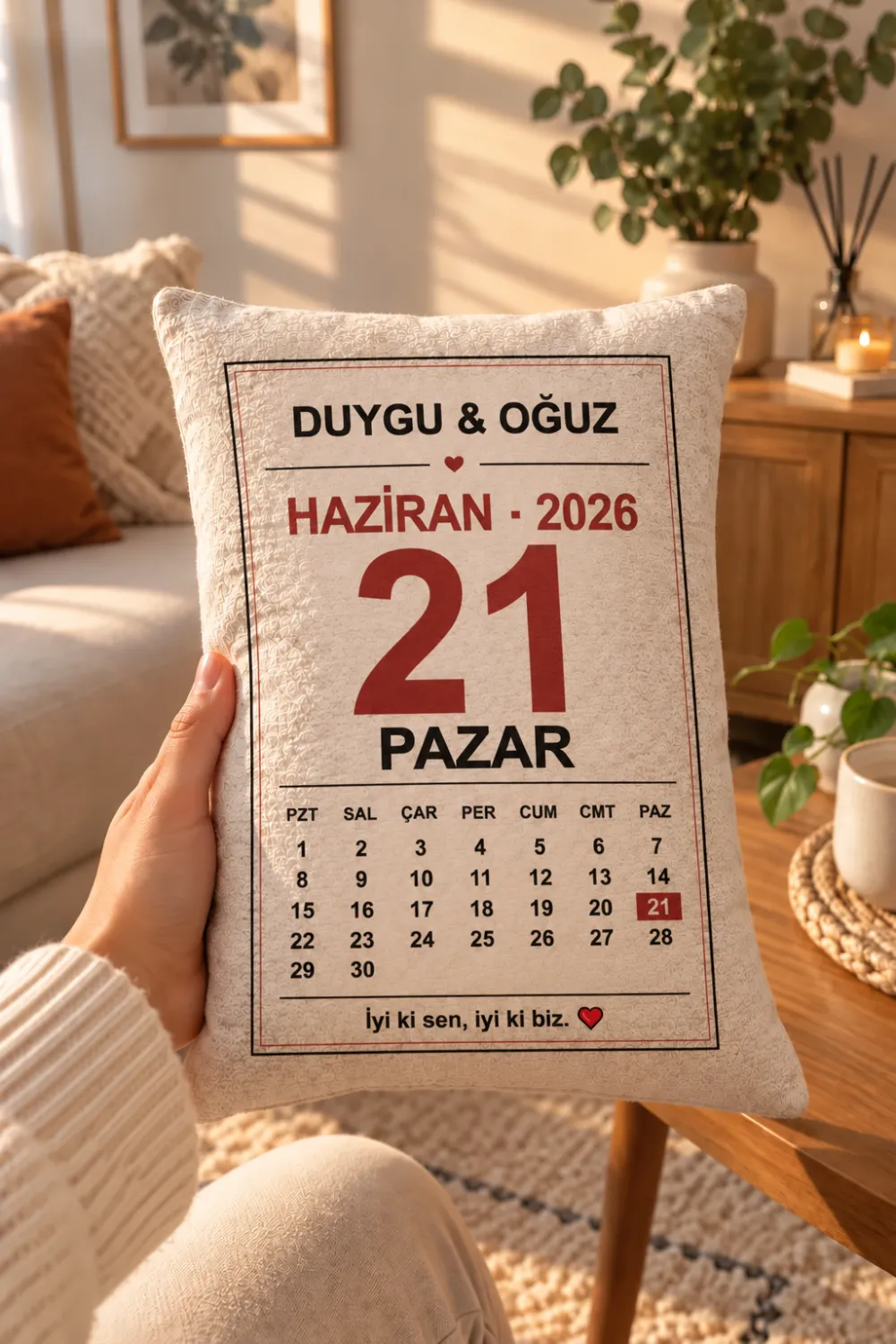 Hediyelik Takvim Tasarımlı Yastık